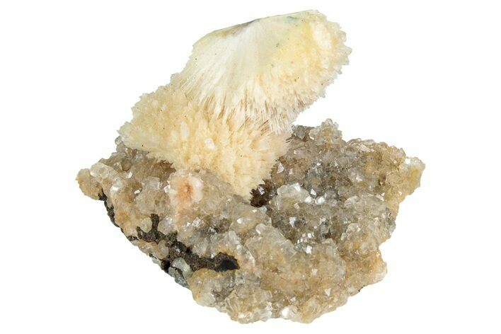 Thomsonite (Zeolite) on Sparkling Heulandite - Maharashtra, India #238460